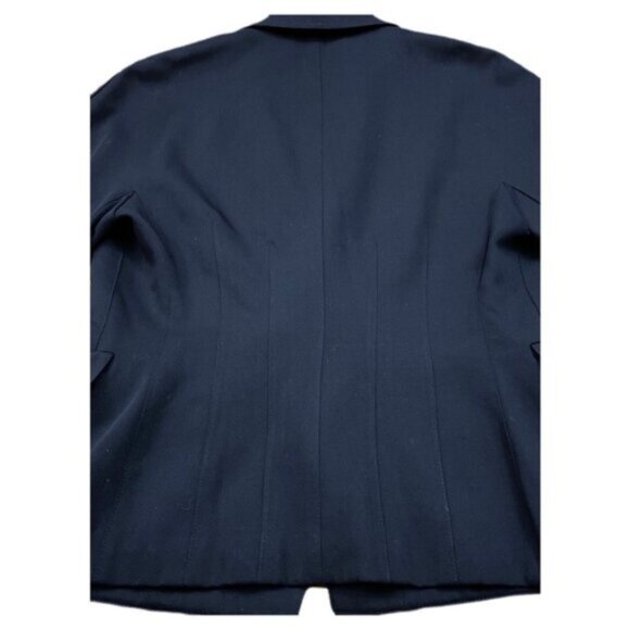 VTG Escada Wool Blazer Coat Jacket 10 / 40 Margaretha Ley Blue Gold Lined 80s - Picture 12 of 16